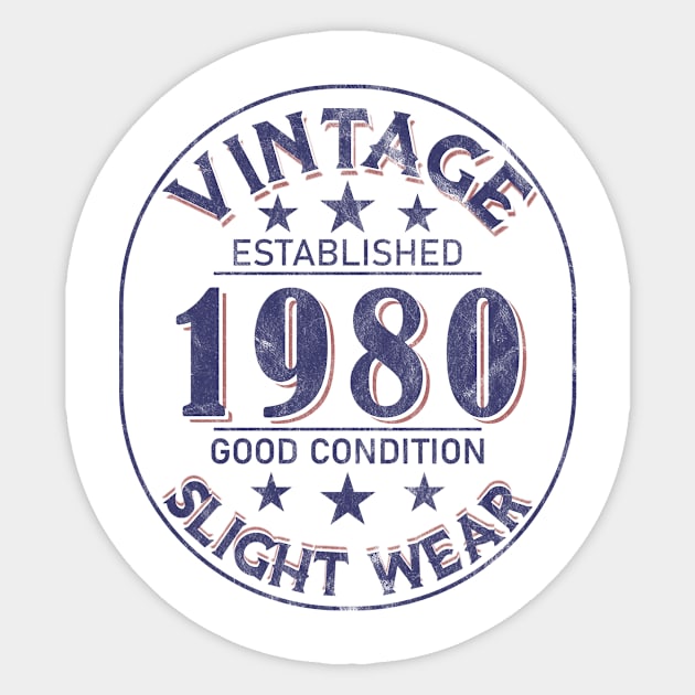 Vintage Established 1980 Sticker by Stacy Peters Art